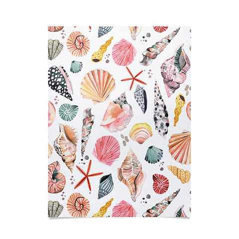 Ninola Design Moroccan Sea Shells Orange Poster