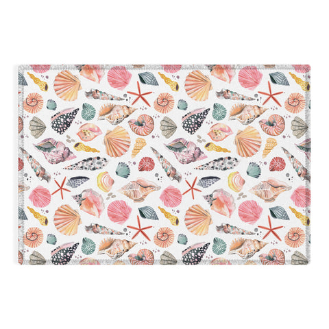 Ninola Design Moroccan Sea Shells Orange Outdoor Rug