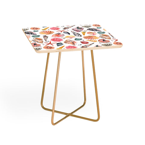 Ninola Design Moroccan Sea Shells Orange Side Table