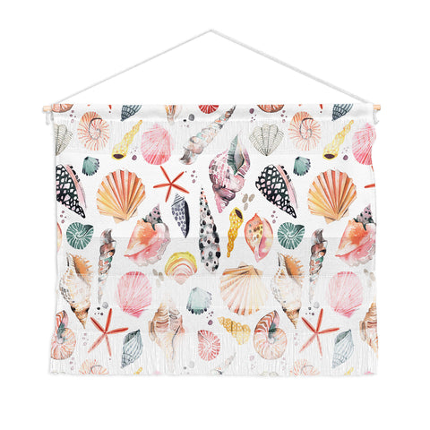 Ninola Design Moroccan Sea Shells Orange Wall Hanging Landscape