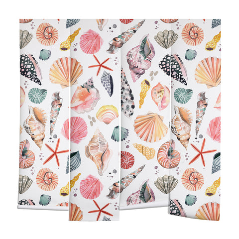 Ninola Design Moroccan Sea Shells Orange Wall Mural