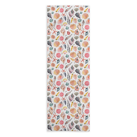 Ninola Design Moroccan Sea Shells Orange Yoga Towel