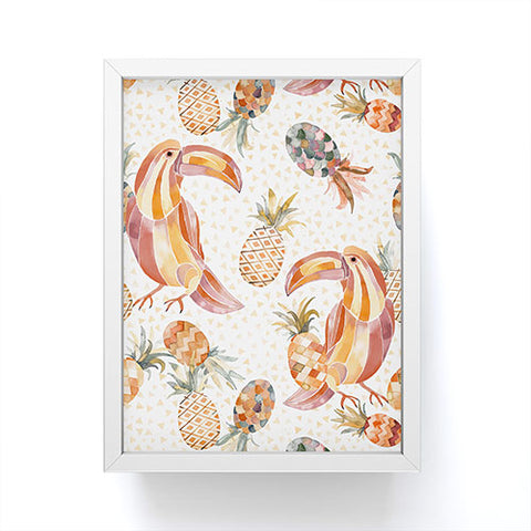 Ninola Design Moroccan Toucan Pineapples Framed Mini Art Print