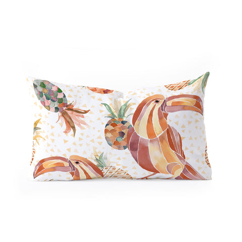 Ninola Design Moroccan Toucan Pineapples Oblong Throw Pillow