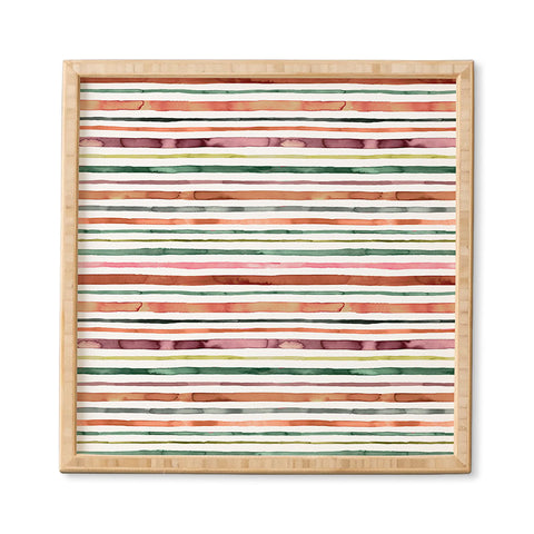 Ninola Design Moroccan Tropic Stripes Green Framed Wall Art
