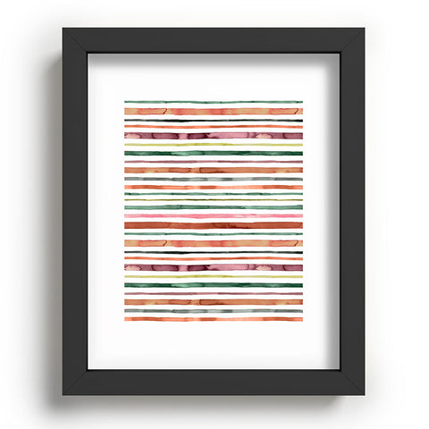 Ninola Design Moroccan Tropic Stripes Green Recessed Framing Rectangle