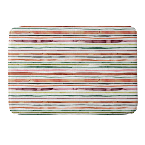 Ninola Design Moroccan Tropic Stripes Green Memory Foam Bath Mat