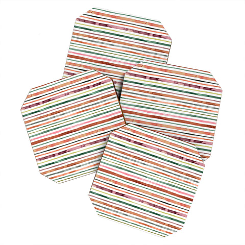Ninola Design Moroccan Tropic Stripes Green Coaster Set