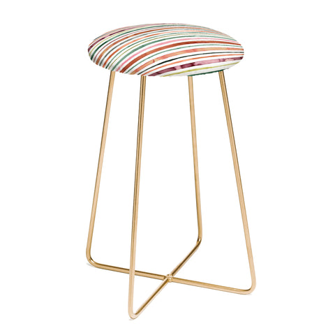 Ninola Design Moroccan Tropic Stripes Green Counter Stool