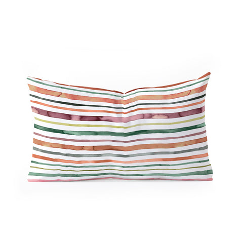 Ninola Design Moroccan Tropic Stripes Green Oblong Throw Pillow