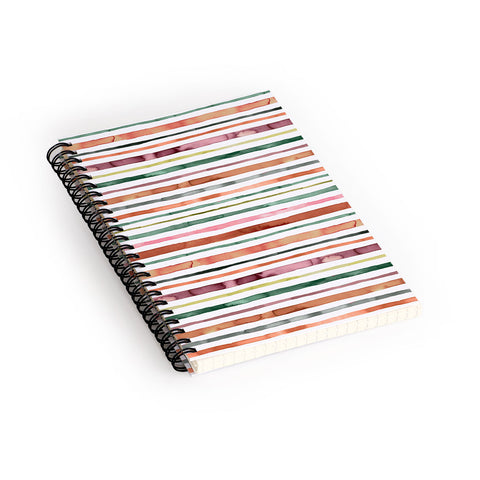 Ninola Design Moroccan Tropic Stripes Green Spiral Notebook