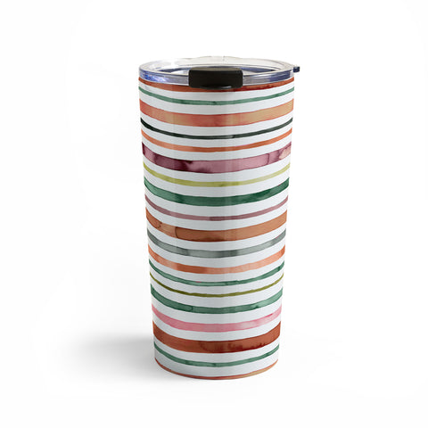 Ninola Design Moroccan Tropic Stripes Green Travel Mug