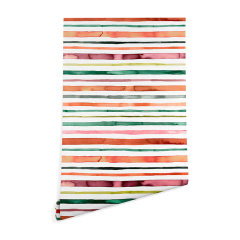 Ninola Design Moroccan Tropic Stripes Green Wallpaper