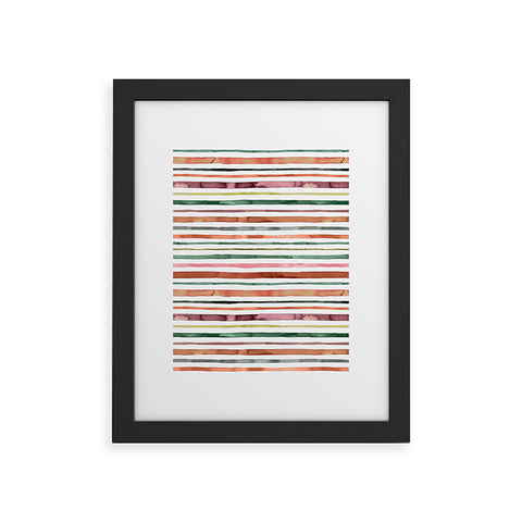 Ninola Design Moroccan Tropic Stripes Green Framed Art Print