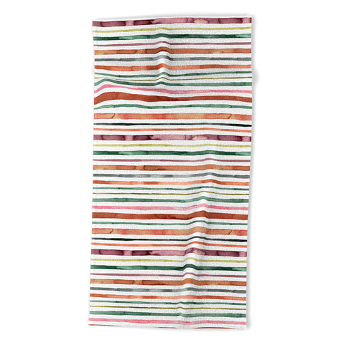 Ninola Design Moroccan Tropic Stripes Green Beach Towel