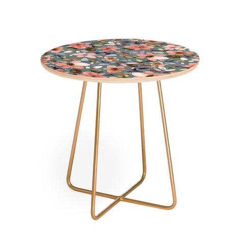 Ninola Design Moroccan Tropical Flowers Round Side Table