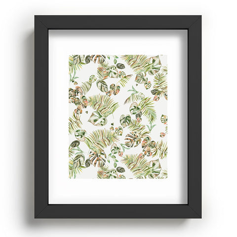 Ninola Design Moroccan Tropical Leaves Recessed Framing Rectangle