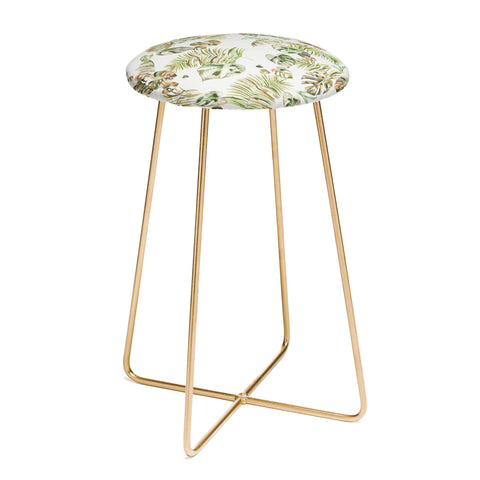 Ninola Design Moroccan Tropical Leaves Counter Stool