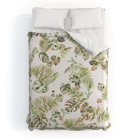 Ninola Design Moroccan Tropical Leaves Duvet Cover