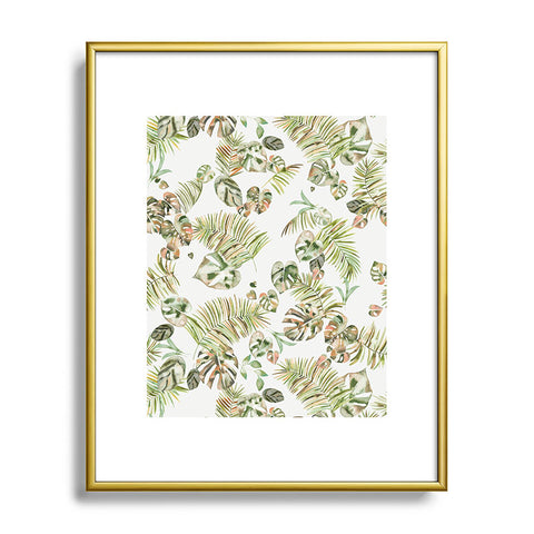 Ninola Design Moroccan Tropical Leaves Metal Framed Art Print