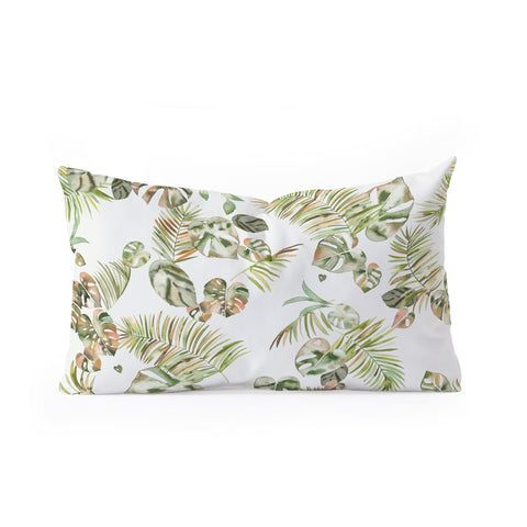 Ninola Design Moroccan Tropical Leaves Oblong Throw Pillow