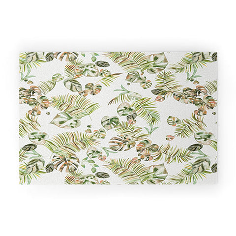 Ninola Design Moroccan Tropical Leaves Welcome Mat