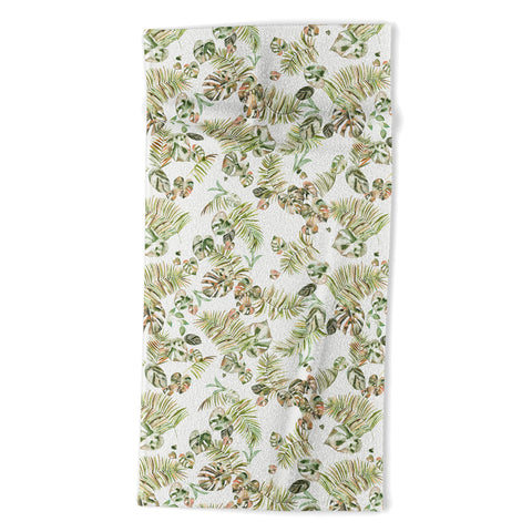 Ninola Design Moroccan Tropical Leaves Beach Towel