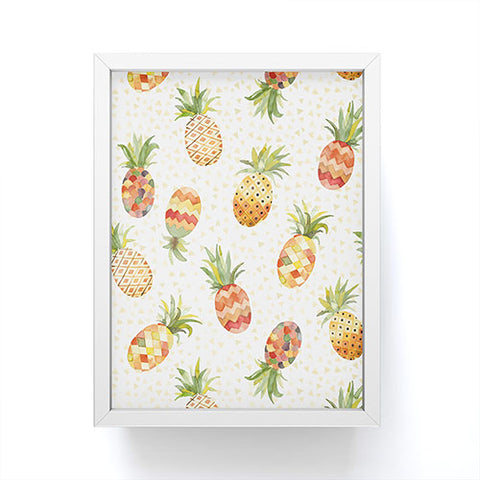 Ninola Design Moroccan Watercolor Pineapples Framed Mini Art Print
