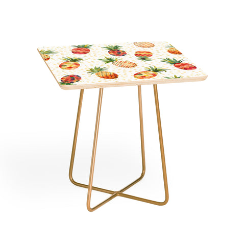 Ninola Design Moroccan Watercolor Pineapples Side Table