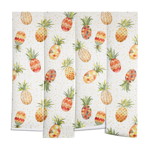 Ninola Design Moroccan Watercolor Pineapples Wall Mural