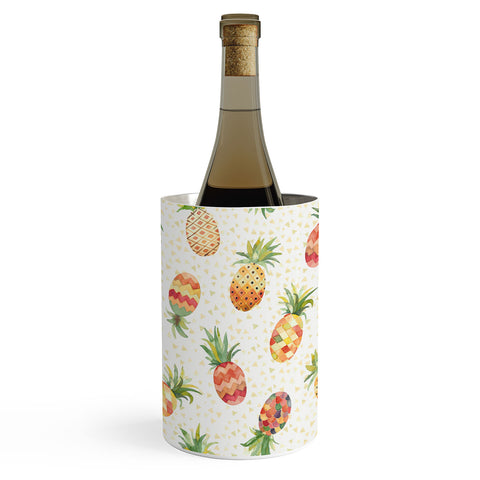 Ninola Design Moroccan Watercolor Pineapples Wine Chiller