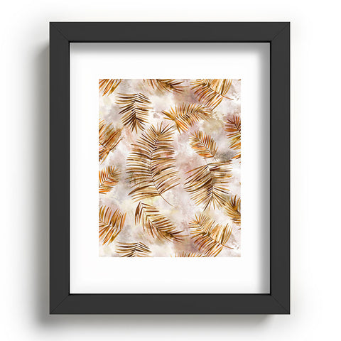 Ninola Design Moroccan Watery Palms Gold Recessed Framing Rectangle