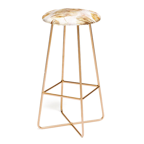 Ninola Design Moroccan Watery Palms Gold Bar Stool