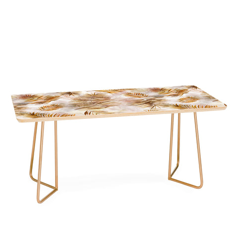 Ninola Design Moroccan Watery Palms Gold Coffee Table