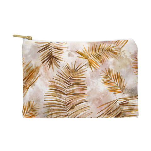 Ninola Design Moroccan Watery Palms Gold Pouch