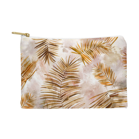 Ninola Design Moroccan Watery Palms Gold Pouch