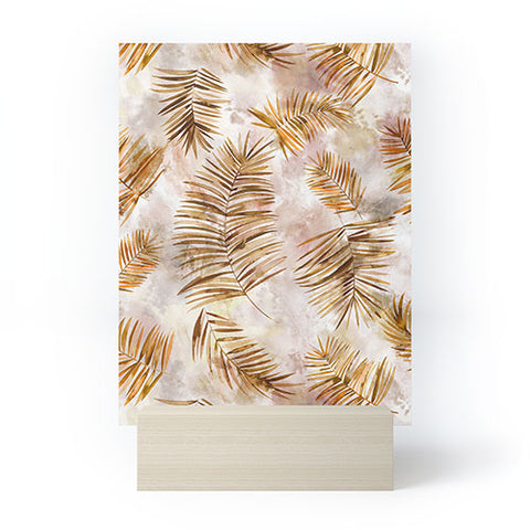 Ninola Design Moroccan Watery Palms Gold Mini Art Print