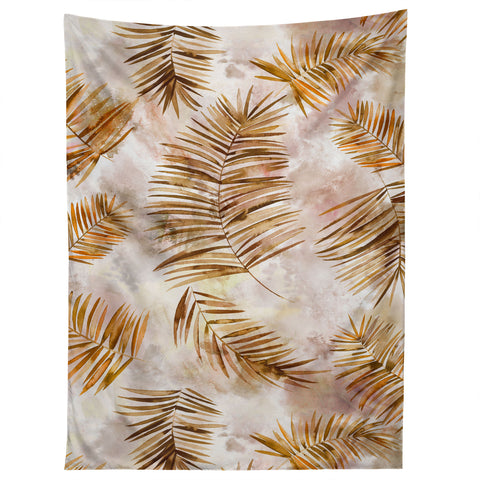 Ninola Design Moroccan Watery Palms Gold Tapestry
