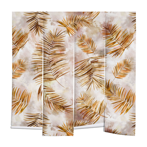 Ninola Design Moroccan Watery Palms Gold Wall Mural