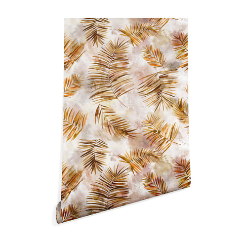 Ninola Design Moroccan Watery Palms Gold Wallpaper