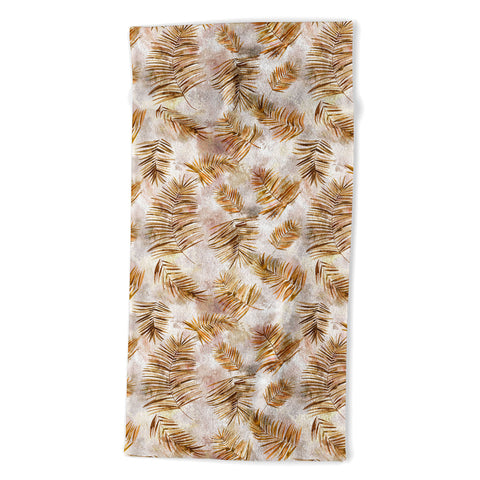Ninola Design Moroccan Watery Palms Gold Beach Towel