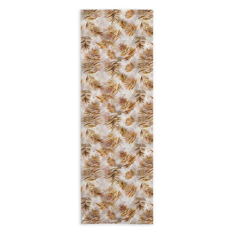 Ninola Design Moroccan Watery Palms Gold Yoga Towel