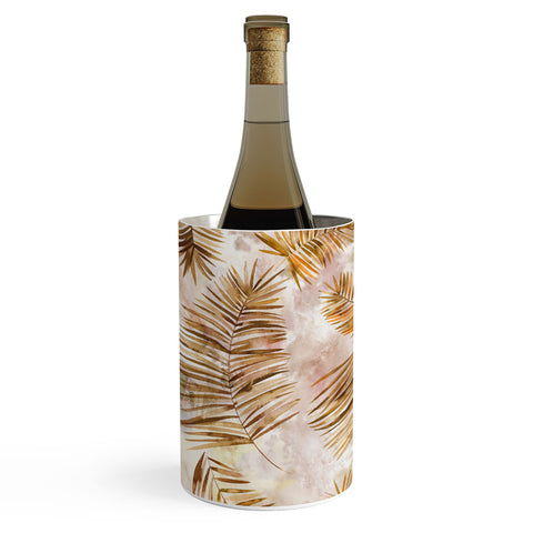 Ninola Design Moroccan Watery Palms Gold Wine Chiller