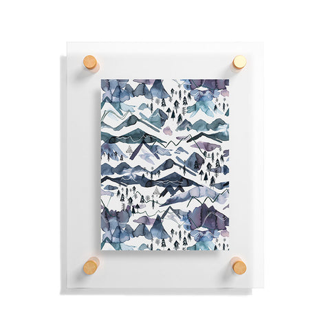 Ninola Design Mountains landscape Blue Floating Acrylic Print