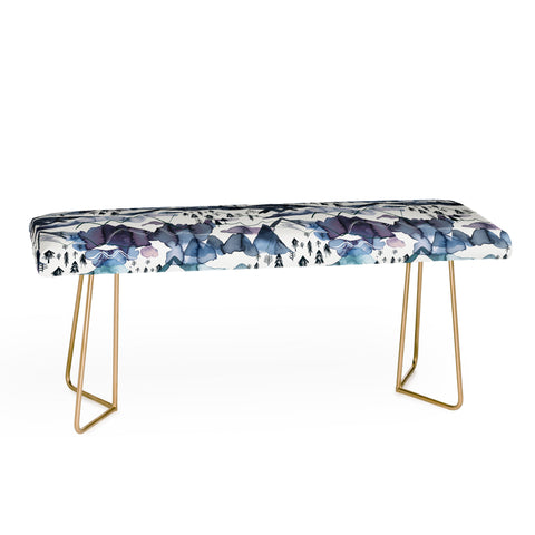 Ninola Design Mountains landscape Blue Bench