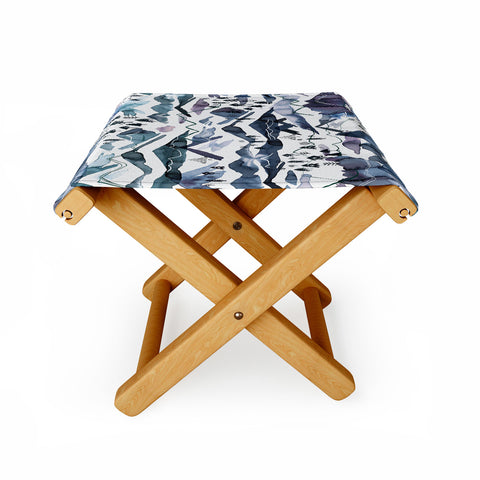 Ninola Design Mountains landscape Blue Folding Stool