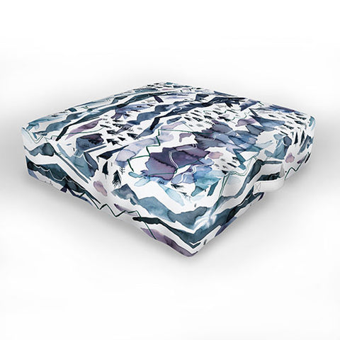 Ninola Design Mountains landscape Blue Outdoor Floor Cushion