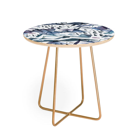 Ninola Design Mountains landscape Blue Round Side Table