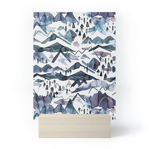 Ninola Design Mountains landscape Blue Mini Art Print
