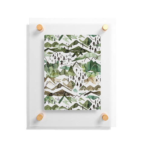 Ninola Design Mountains landscape Green Floating Acrylic Print